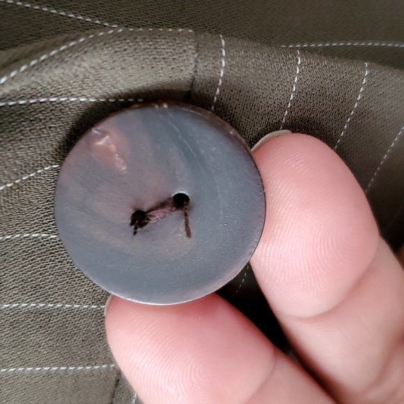 Worth Olive Green & White Pinstripe One Button Blazer Size 8 NWT'S - Picture 5 of 11